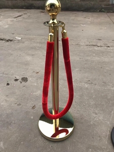 201 Stainless Steel Golden Ball Top Stanchion Queue Barrier Crowd Control Rope Post Hotel Wedding Red Carpet <strong>VIP</strong> Isolation <strong>Stand</strong> - Product Image 4