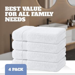 Ensemble de serviettes de bain et de visage blanches de luxe pour hôtel, avec logo personnalisé, qualité hôtelière, 100% coton - Product Image 3