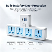 Multiprise murale 4 voies avec 3 ports USB (USB-C + 2 USB-A) – Adaptateur universel multifonction