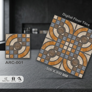กระเบื้องปูพื้นเซรามิกแบบมันเงาขนาด 12x12 นิ้ว ลายนูน  กระเบื้องพอร์ซเลนเคลือบด้าน สำหรับตกแต่งภายในห้องน้ำ - Product Image 2