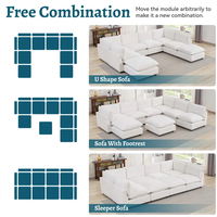 PZCN HOME Style minimaliste italien blanc 8 places nuage canapé combinaison gratuite canapés sectionnels salon canapé avec pouf