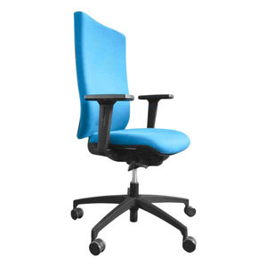 Sedia da ufficio girevole Dauphin, blu/nero, imbottita - Product Image 2