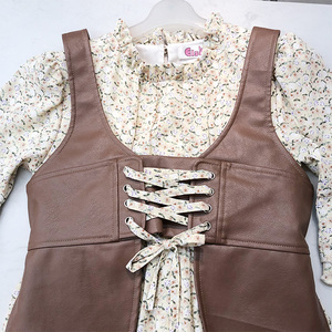 Elsali – <span class=keywords><strong>gilet</strong></span> en cuir africain pour adolescentes, 2 pièces, ensemble de vêtements pour filles de 6 à 12 ans, Design élégant, manches trompette, robes pour filles - Product Image 2