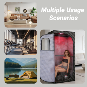 Sauna infrarouge pliable portable pour une personne, avec douche vapeur intégrée, en matériaux durables, pour usage domestique (sec et humide) - Product Image 3