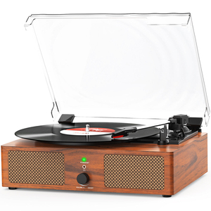 Tocadiscos de Vinilo Vintage con Bluetooth Integrado y Altavoces Estéreo, Tocadiscos Retro Portátil de 3 Velocidades para Decoración del Hogar - Product Image 5