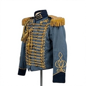 Chaqueta de Húsar Vintage para Hombre, Uniforme de Lana con Trenzas Doradas, Estilo Histórico, Ropa Exterior Ceremonial - Product Image 3