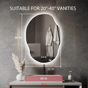 Thiết kế hiện đại kính thông minh phòng tắm Vanity gương <span class=keywords><strong>LED</strong></span> chiếu sáng chống sương mù Dimmable treo tường chức năng bộ nhớ - Product Image 2