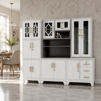 Meubles de maison modernes en acier sur mesure, designs modulaires, armoire de cuisine en métal à plusieurs portes, placard de rangement