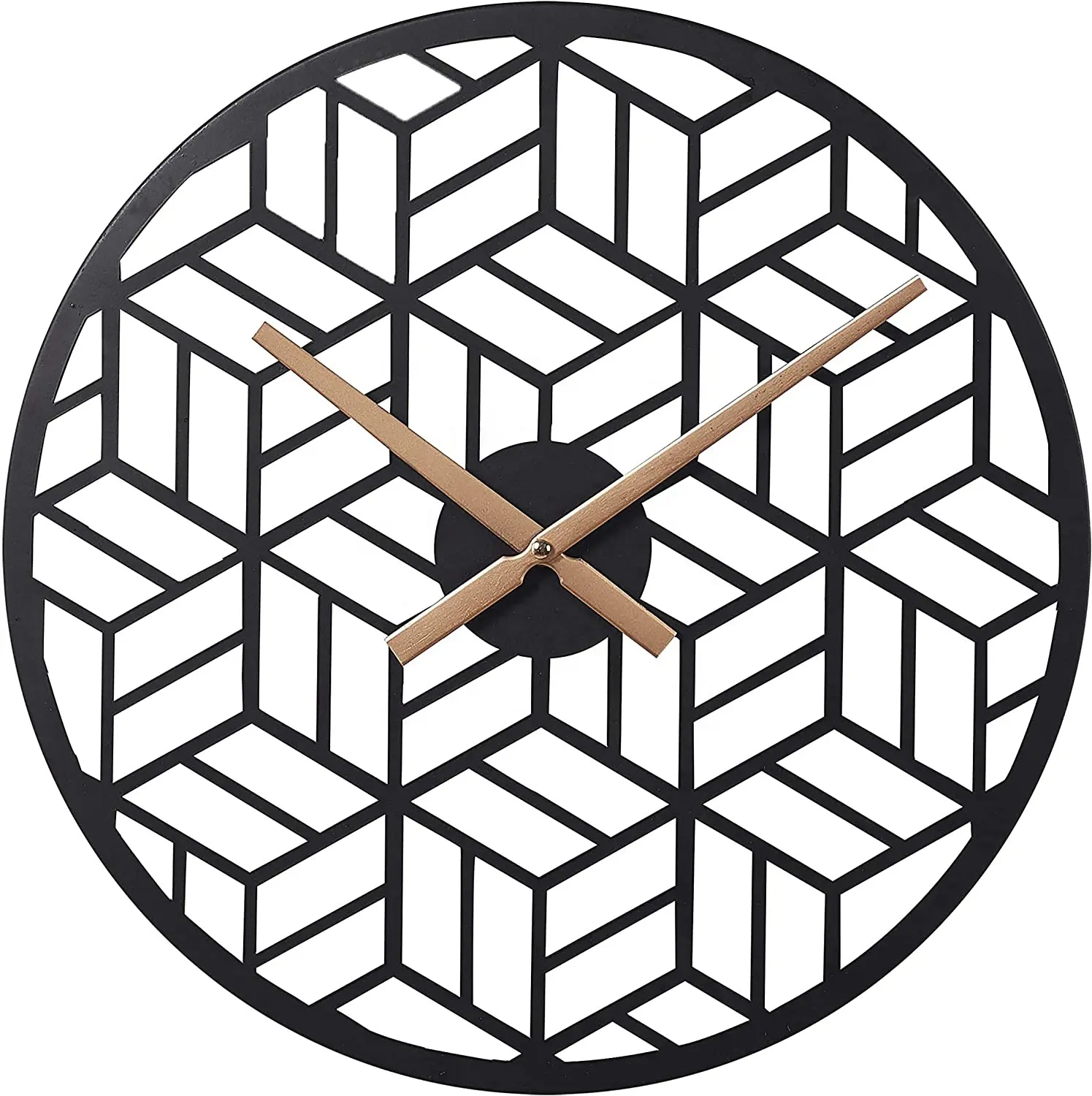 15 inç 40cm sessiz yuvarlak dekoratif metal İskandinav duvar saatleri geometrik arama