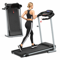 Tapis de course électrique pliable 0,5-7,5 mph, machine de course portable avec inclinaison et écran LED & tapis de marche pour la remise en forme en intérieur