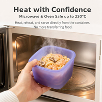 Contenants de préparation de repas en silicone avec couvercles pour réfrigérateur et garde-manger, boîtes de cuisine réutilisables multi-tailles