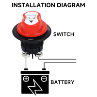 Interrupteur d'isolement de batterie de voiture à 2 pôles rouge 50A 100A 200A 300A DC32V/12V/24V pour VR, moto, camion, voiture, bateau