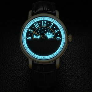 Montres mécaniques de luxe pour hommes avec logo personnalisé OEM, cadran guilloché, affichage 24 heures, affichage des phases de lune, montres automatiques - Product Image 3