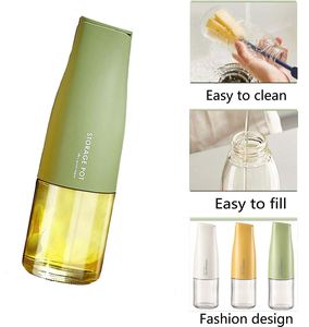 ขวดแก้วใส่น้ำมันมะกอกขนาด 17 ออนซ์ 500 มล. ฝาเปิด-ปิดอัตโนมัติ ป้องกันการรั่วซึม หัวจ่ายแบบหยดไม่ได้ ขวดเทน้ำมันขนาดใหญ่ - Product Image 4