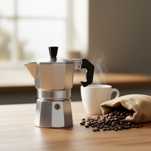 Cafetière à expresso KARL KRGER 6 tasses, cafetière à gazinière en aluminium, cafetière Moka - Product Image 3