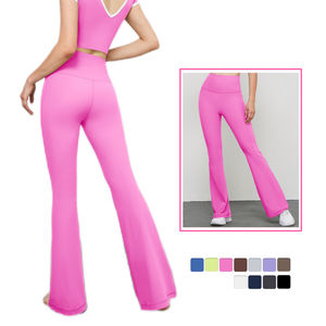 MEISU-Pantalones acampanados transpirables con logotipo personalizado para mujer, leggings de baile con parte inferior de campana - Product Image 1