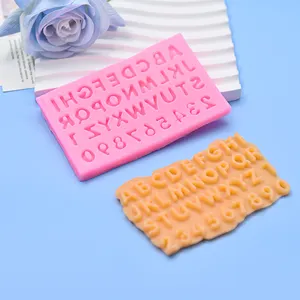 Yeni tasarım numarası mektup şekli silikon kalıp DIY mutfak aracı yapışmaz silikon kalıp DIY kek mum için