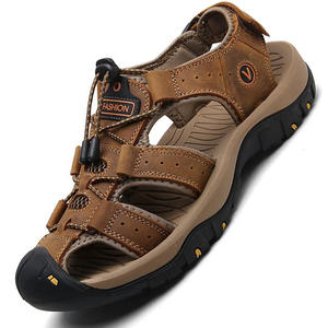 Nouvelles sandales en <span class=keywords><strong>cuir</strong></span> pour hommes, collection Hiver 2026, pantoufles tendance, grandes tailles 38-47 - Product Image 1