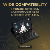 Casing Tablet Pelindung yang Lucu untuk Samsung Galaxy Tab A9 8.7 Inch dengan Keyboard Nirkabel yang Dapat Dilepas untuk Pelajar dan Pekerjaan Hibrida