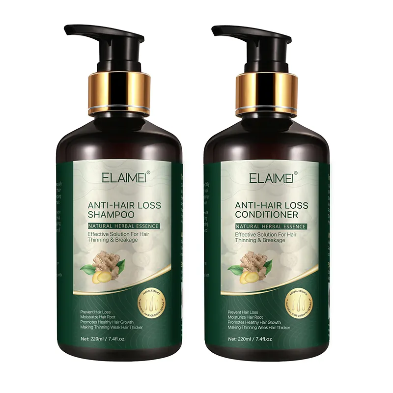 Shampoo e balsamo per capelli anticaduta allo zenzero organico naturale con etichetta privata OEM
