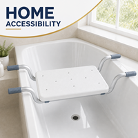 SimplyWalk L-605E Silla de Baño Ajustable de Aluminio de 73.5-83.5CM para Bañera, Silla de Transferencia para Contratistas de Accesibilidad Hotelera
