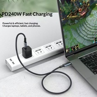 Cable de Datos USB-C 5.0 de 16K60Hz y 80Gbps con Carga PD de 240W para Thunderbolt 4, MacBooks, iPad Pro, Hub, Base de Conexión - 1m, Caja Incluida