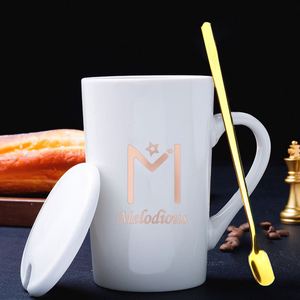 Tazas de Cerámica Blancas de 12 oz con Asa Dorada, Tazas Altas de Porcelana para Café, Leche, Regalos, Sublimación, Aptas para Agua Hirviendo - Product Image 3