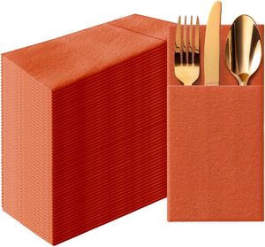 Ecologische wegwerp papieren servetten & -doekjes van 1-laags onbewerkte houtpulp, absorberend, in zakverpakking voor bruiloften en verjaardagen - Product Image 1