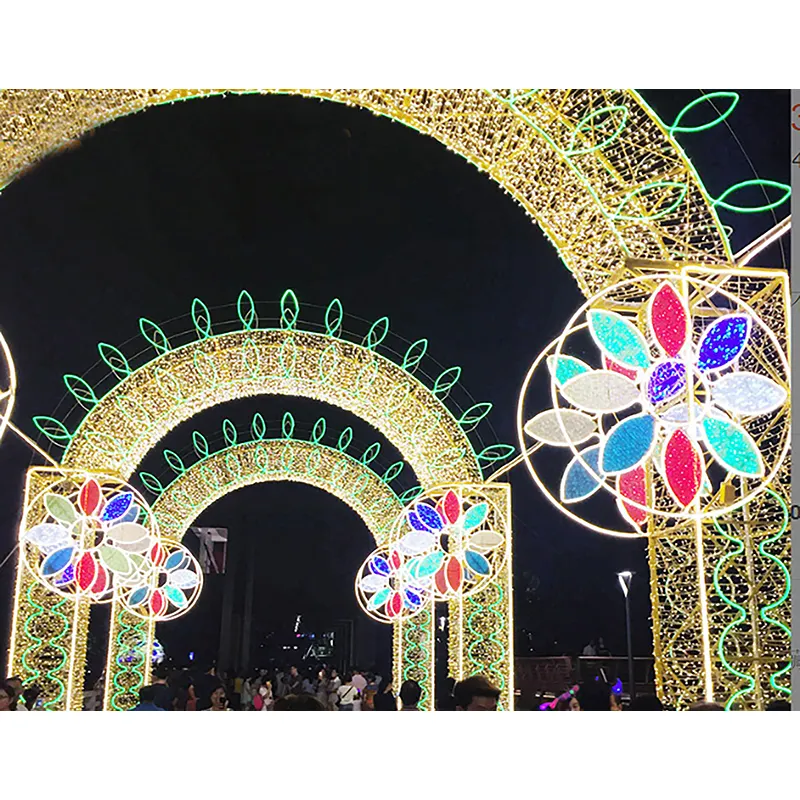 Jingujin New zidong lanterne festivalさまざまな色の月祭りランタン装飾建物のサポート