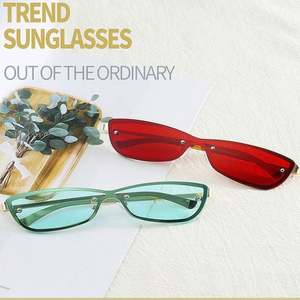 Gafas de Sol de Moda 2019, Diseño Único de Ojo de Gato Pequeño para Hombre, Tonos Rojo, Amarillo y Rosa, Protección UV400, Montura Metálica para Mujer - Product Image 5