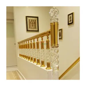 Modern luxury indian popular acrylic plastic master pillar balcony railing for stair