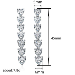 Orecchini pendenti a catena Sweet Heart per donna, accessori per l'orecchio alla moda da indossare tutti i giorni - Product Image 4