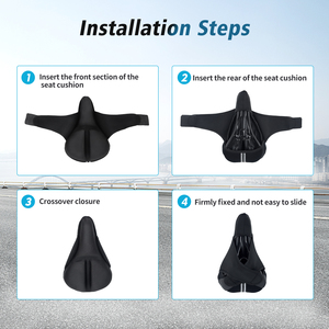 Funda de Asiento de <span class=keywords><strong>Bicicleta</strong></span> de <span class=keywords><strong>Gel</strong></span> de Alta Calidad y Confortable, Silicona 3D No Plana, Espuma de PU y <span class=keywords><strong>Gel</strong></span> - Product Image 3