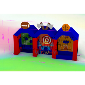 Vui vẻ thiết kế <span class=keywords><strong>Inflatable</strong></span> <span class=keywords><strong>3</strong></span> trong <span class=keywords><strong>1</strong></span> lễ hội trò chơi bóng đá bóng rổ bóng bầu dục bóng bắn mục tiêu thổi lên nhà cho bé - Product Image 3