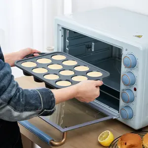 Silikon 12-Hohlstellen antihaft-Muffin-Bakerie Cupcake-Pfanne für Ofen backen