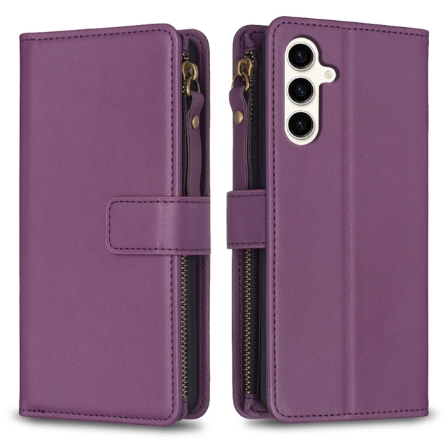 Direct Selling for Samsung Galaxy S23 FE 5G 9 Card Slots Zipper Wallet Leather Flip Phone Case