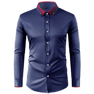 <span class=keywords><strong>Camisa</strong></span> de Vestir <span class=keywords><strong>para</strong></span> <span class=keywords><strong>Hombre</strong></span>, <span class=keywords><strong>Manga</strong></span> <span class=keywords><strong>Larga</strong></span>, Corte Slim Fit, Antiarrugas, Tejido Twill Teñido, con <span class=keywords><strong>Cuello</strong></span> en Contraste, <span class=keywords><strong>para</strong></span> Ocasiones Sociales y de Negocios - Product Image 2