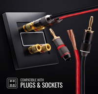 Cable de Altavoz HiFi de Cobre Puro/CCA de Alta Pureza 12/14/16 AWG de 2 Núcleos y Baja Resistencia con Conectores RCA (Ambos) Sin Blindaje de PVC