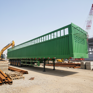 Oferta especial: Semirremolque de acero de 6 ruedas con plataforma y valla de 100-150 toneladas, procedente de China - Product Image 1