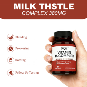 วิตามินบีรวมชนิดแคปซูลสำหรับผู้ใหญ่ (B1/B2/B3/B5/B6/B7/B9/B12) อาหารเสริมเพื่อสุขภาพหัวใจและพลังงาน 60 แคปซูล จำหน่ายจำนวนมากจากโรงงาน - Product Image 4