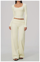 Ensemble de fitness - Vêtements de sport décontractés à col en V, coupe ajustée, respirants, séchage rapide, taille haute, pour activités de plein air et course à pied -4