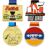 Medaglia Personalizzata per Powerlifting con Logo, in Lega di Zinco Pressofusa, Placcata Oro e Argento, con Rilievo 3D, Premio Sportivo per la Forza, OEM ODM, Direttamente dalla Fabbrica