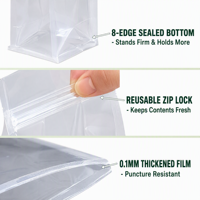 Sachets d'emballage transparents à fermeture éclair sur 8 côtés, refermables, en PET/PE de qualité alimentaire, pour snacks, noix, thé - Vente en gros