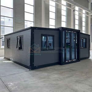 Double Wings Erweiterbare Holzmaserung Farb container haus Kleine Schmetterlings erweiterung 20ft/40ft für Hotels Warehouses Shops - Product Image 5