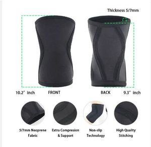 Genouillères de compression en néoprène noir et rouge 5mm 7mm pour haltérophilie et fitness, avec logo personnalisé, faible MOQ - Product Image 6