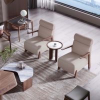 Fauteuil de loisirs en teck doré, style moderne du milieu du siècle, fait main, écologique, rembourré en mousse, avec housse en coton, pour salon, chambre, hôtel