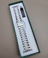 Bracelet de montre Keepwin en céramique de zircone de qualité supérieure pour Apple Watch S12, blanc nacré et bleu nuit, 42/46 mm