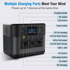Centrale électrique portable <span class=keywords><strong>1000w</strong></span> prix usine générateur <span class=keywords><strong>solaire</strong></span> à batterie LiFePO4 à décharge élevée avec <span class=keywords><strong>kit</strong></span> de panneau pour <span class=keywords><strong>camping</strong></span> à domicile RV - Product Image 2