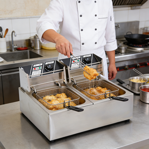 Freidora Eléctrica de Doble Tanque de 6L+6L para Cocina Comercial y Doméstica - Product Image 5