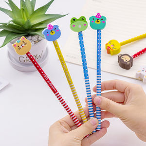 3 adet/paket karikatür hayvan kafası okul öğrencileri için toksik olmayan ahşap kalemler çizim için ödül HB yazma - Product Image 3